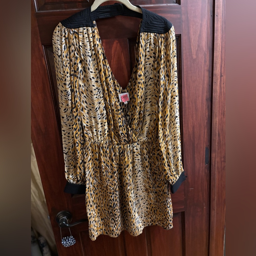 Parker Gold and Black Patterned Dress